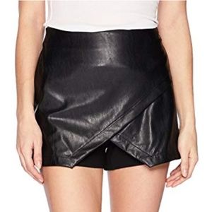 NWT BCBGENERATION Faux leather overlap skort